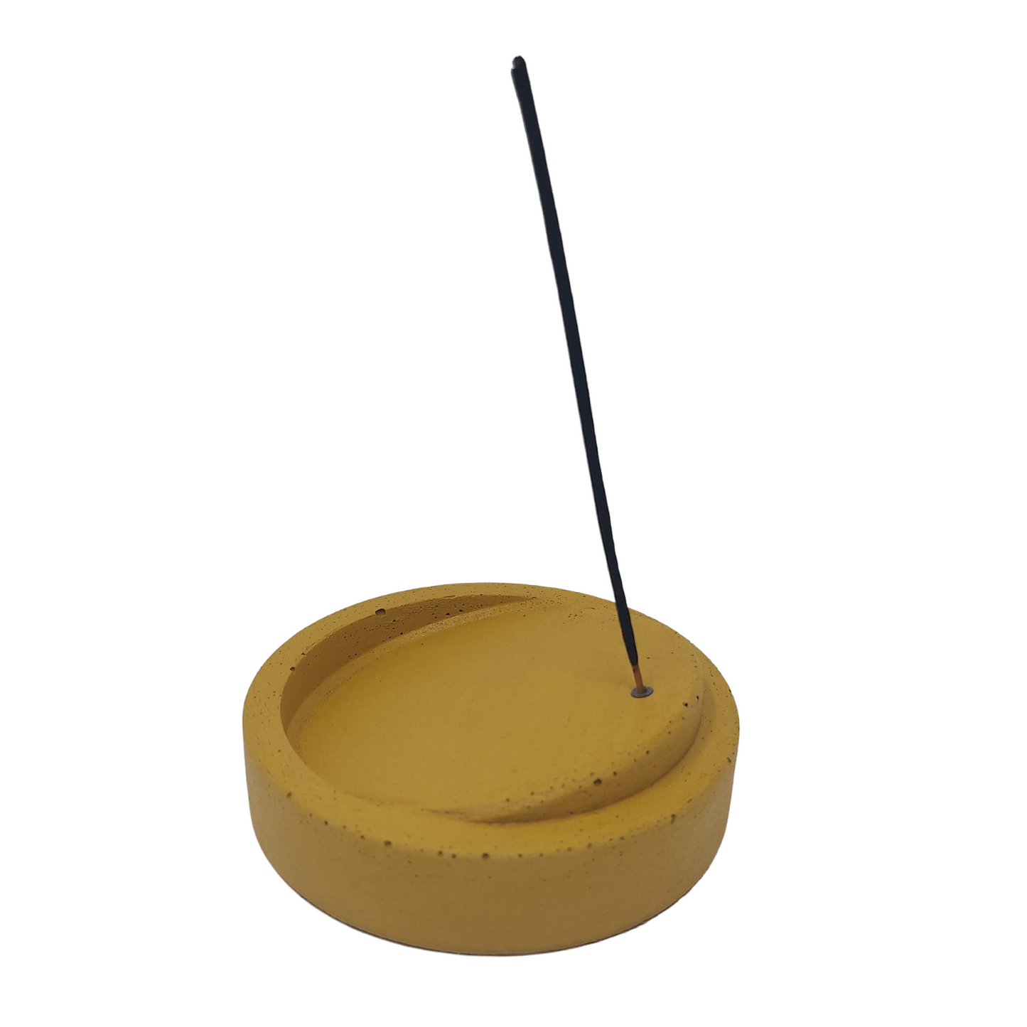 5"x1" Incense Holder | Concrete Round Diagonal