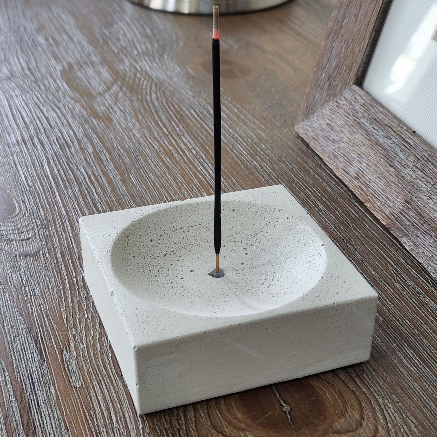 3.5"x1.25" Square Incense Holder | Concrete