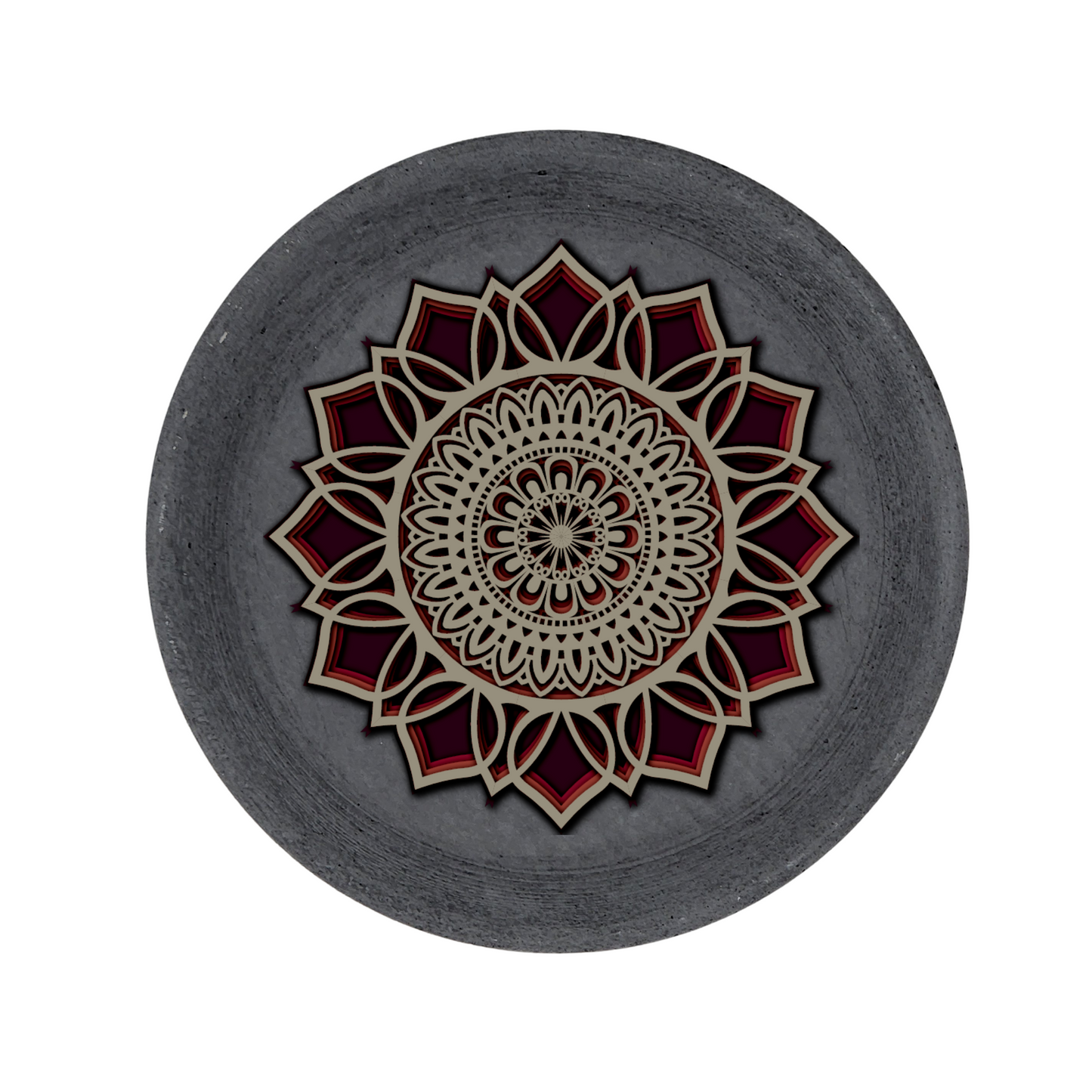 5" Flower Mandala Art | Shadow Round Tray