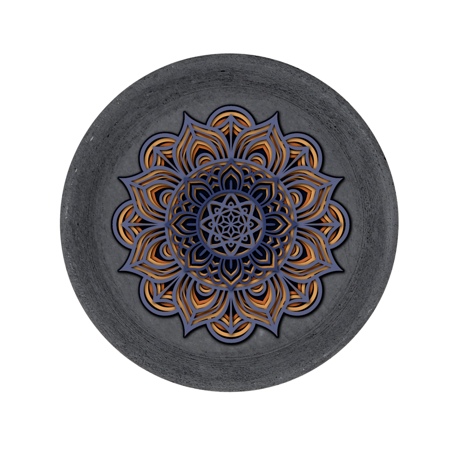 5" Flower Mandala Art | Shadow Round Tray