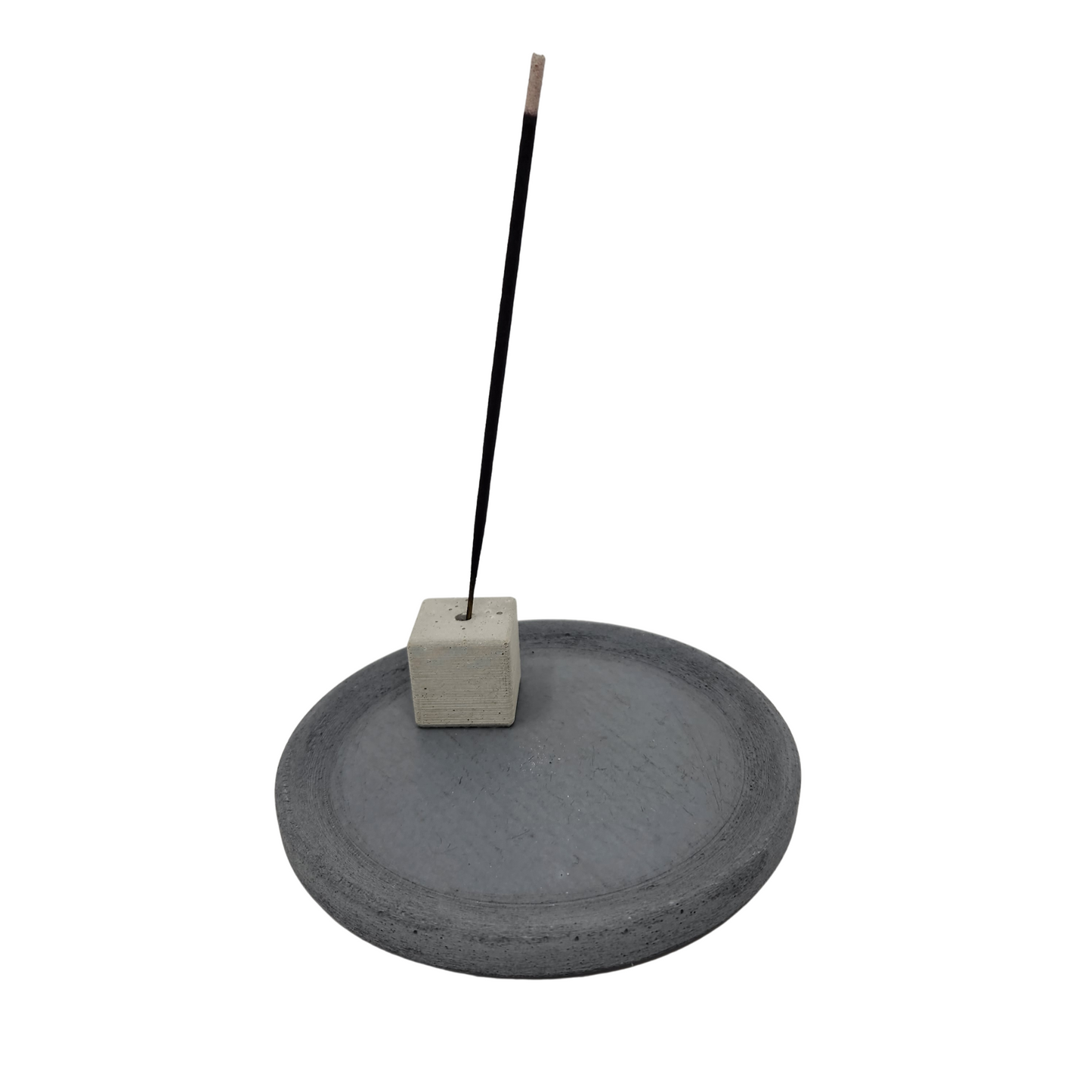 5" Incense Burner | Concrete Round Tray | Shadow