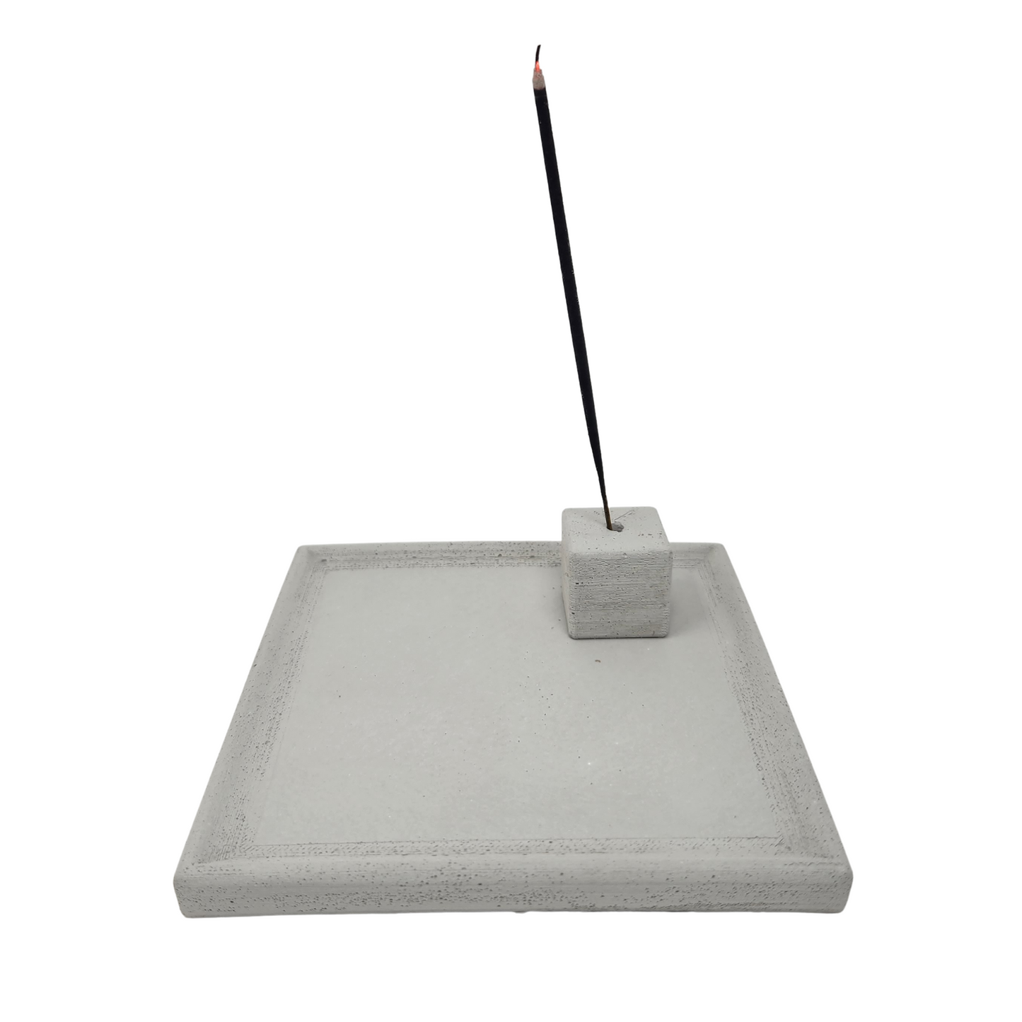 5" Incense Burner | Concrete Square Tray | Abalone
